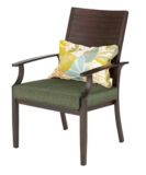 Monterey Collection Slat Back Cushioned Patio Dining Chair