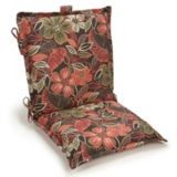 Black Floral Collection Patio Chair Cushion