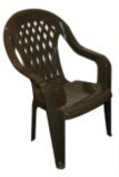 Lattice High-Back Resin Chair, Brown