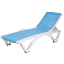 Gracious Living Baja Resin Sling Lounge, White/Blue | Canadian Tire