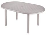 Plastic Patio Dining Table, Sandstone