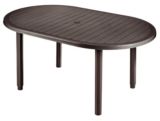 Plastic Patio Dining Table, Earth