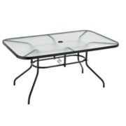 Parsons Collection Glass Top Patio Dining Table, 61x38-in
