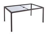 Table en verre et osier, Cabana, 66 x 40 po