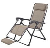 Sling Deluxe Zero Gravity Patio Chair with Footrest, Beige