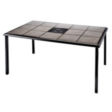 For Living Bluebay Rectangular Tile Patio Dining Table, 41 x 64-in