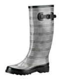 Women's Rubber Boot, Black and White