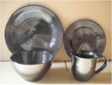 For Living Benjamin Black Dinnerware Set, ...