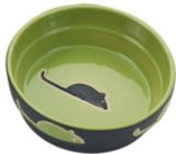Fresco 5-in Green Cat Dish
