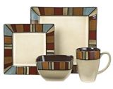For Living 16-pc Deco Square Dinnerware Set