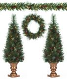 NOMA 5 piece Pine Christmas Tree Set