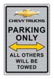 Chevy Trucks Parking Only Metal Sign
