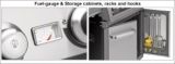 BBQ fuel-guage and storage cabinets, racks and hooks