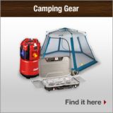 Camping Gear. Find it here.