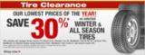 Save 30% on selected Winter & All Season Tires.