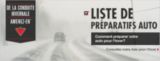 LISTE DE PRÉPARATIFS AUTO.