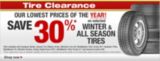 Save 30% on selected Winter & All Season Tires