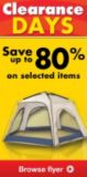 Clearance Days. Save up to 80% on selected items.