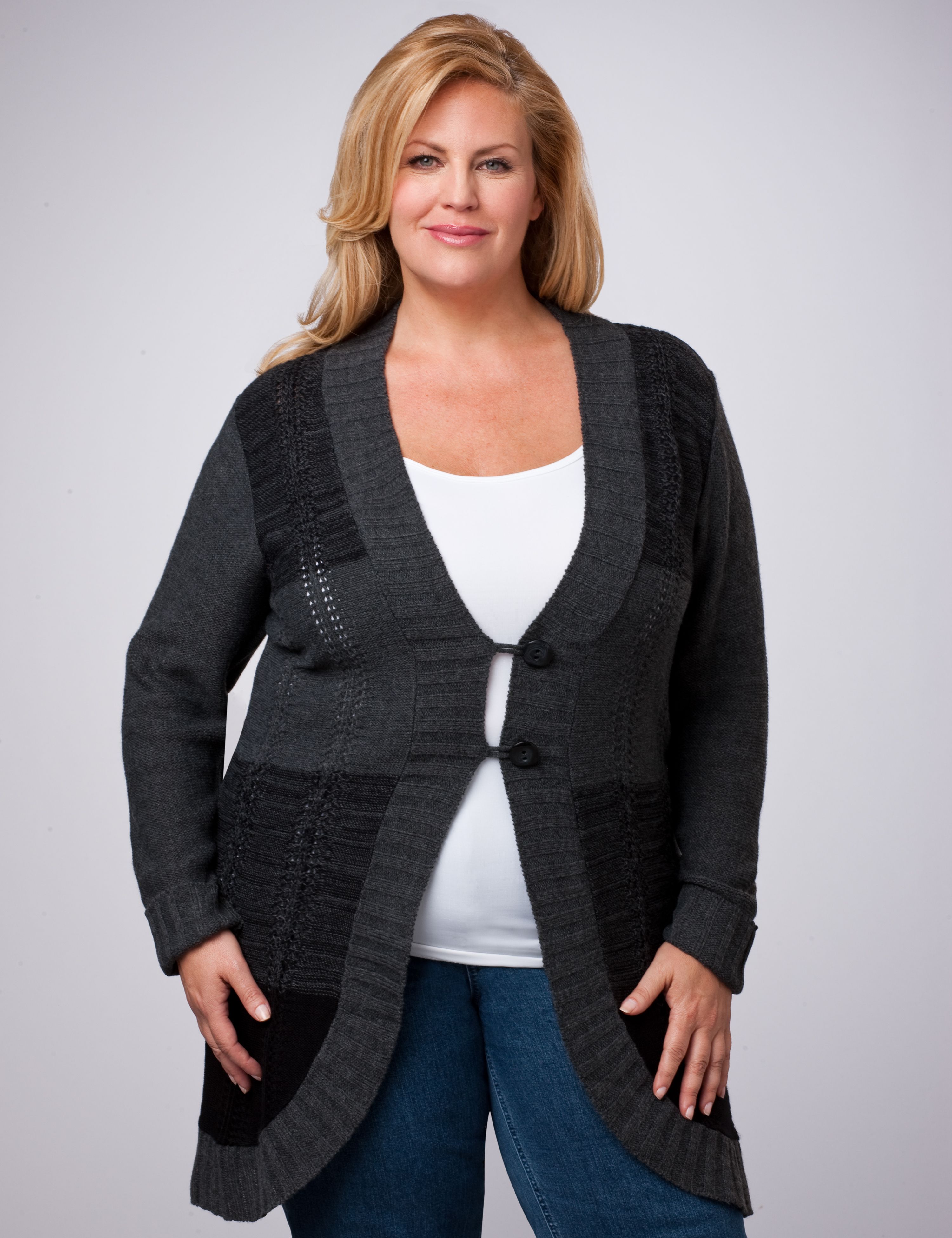 Long Tonal Shaded Cardigan