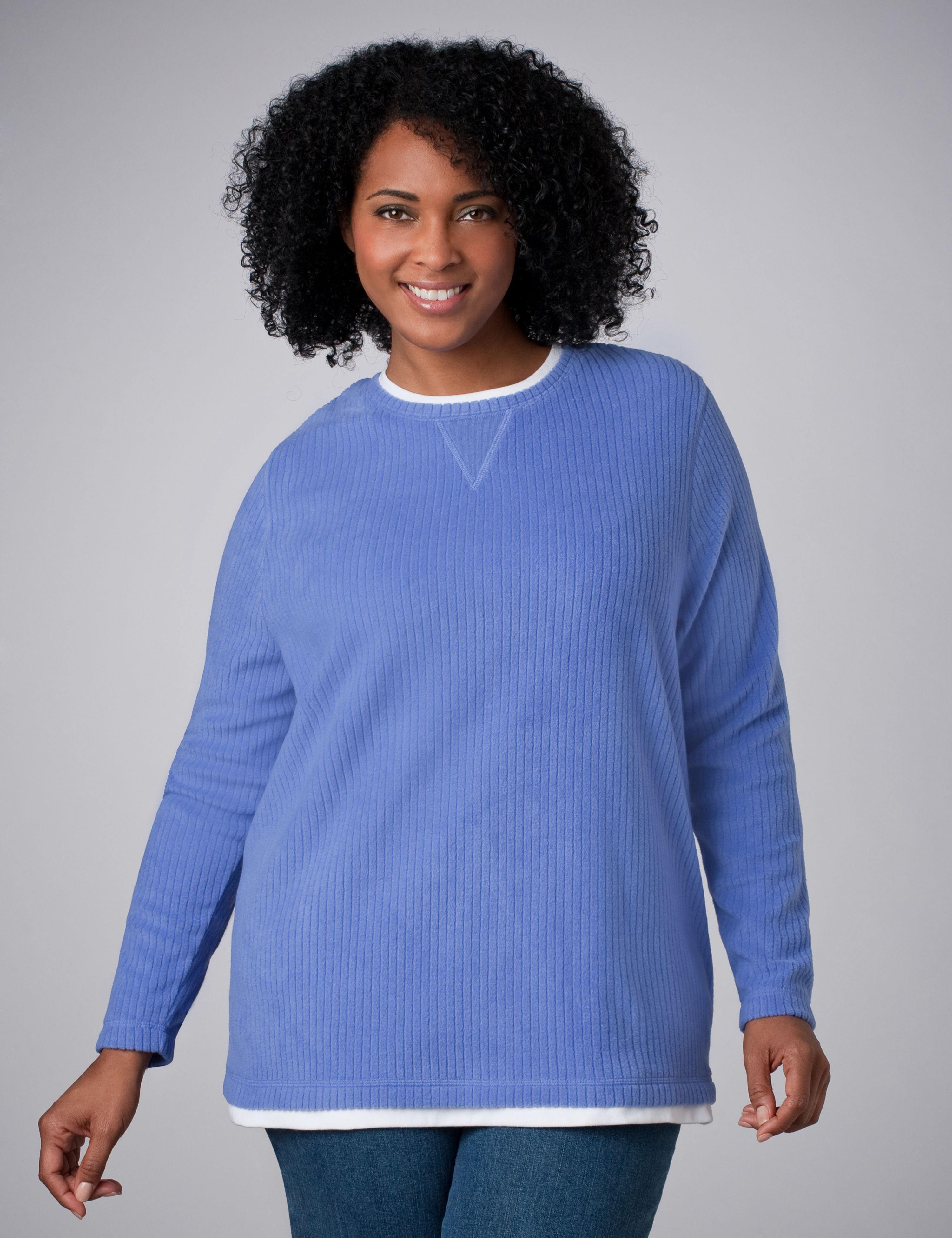 Catherines Double Layer Look Fleece Top