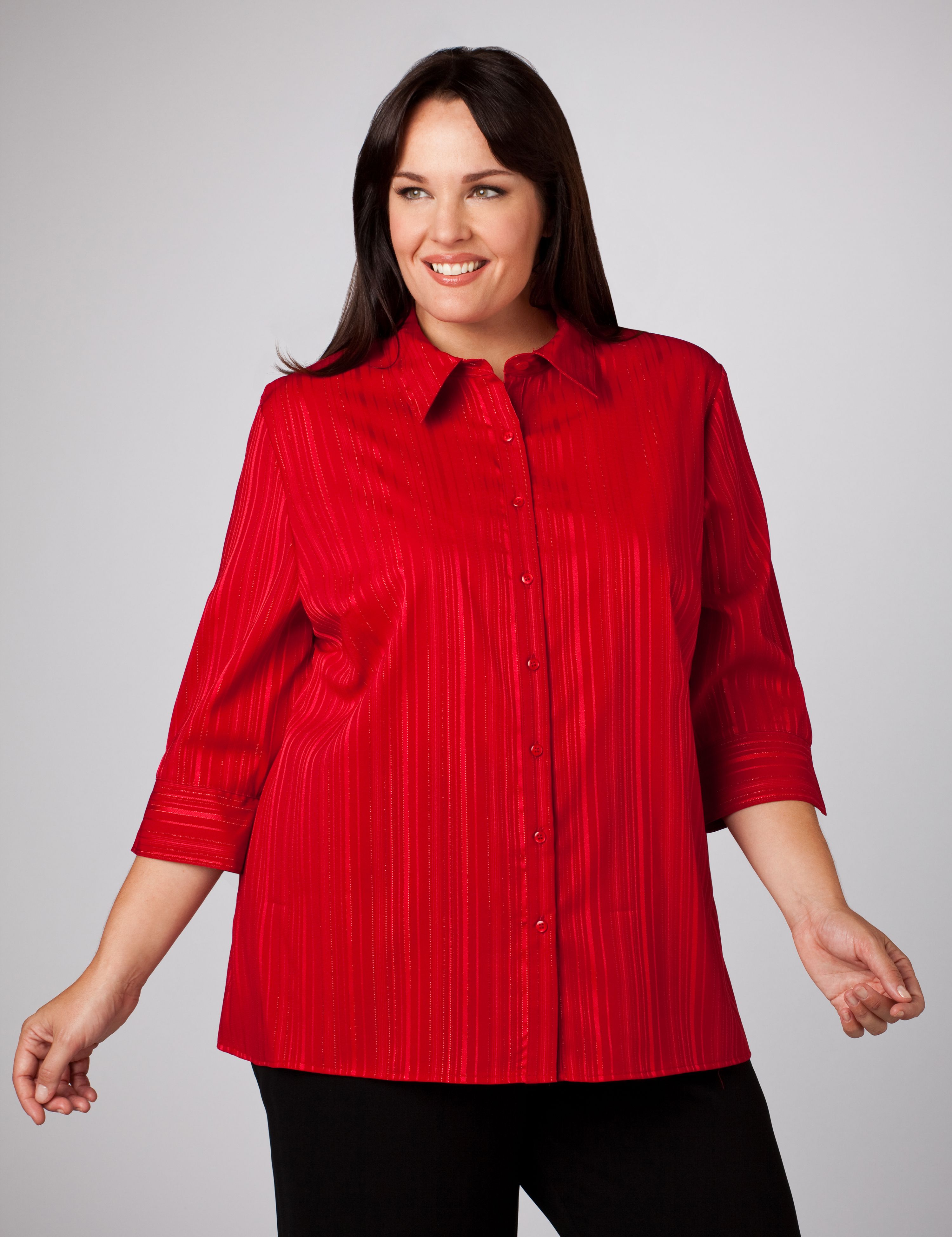 Metallic Dobby Stripe Blouse