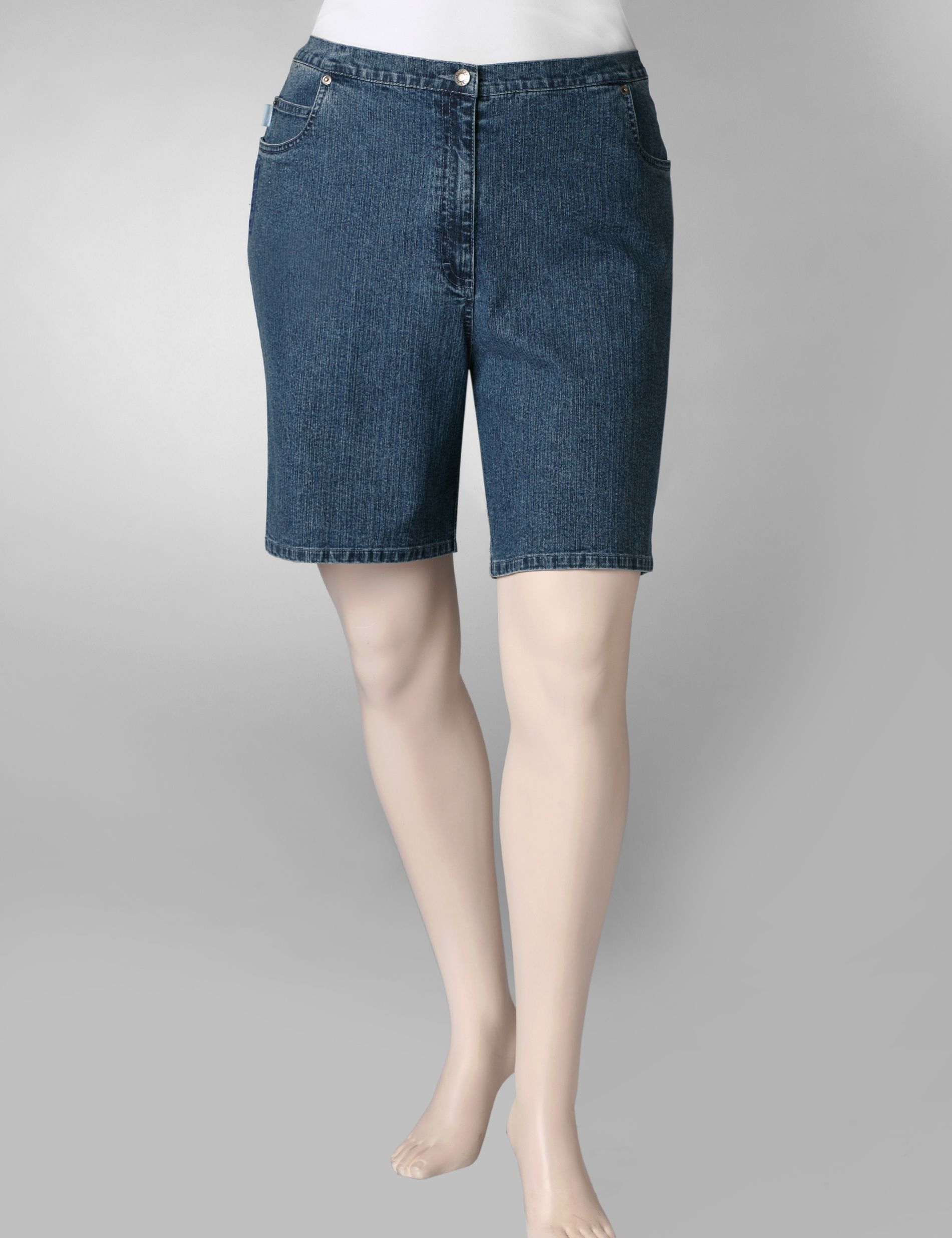 5-pocket stretch denim shorts