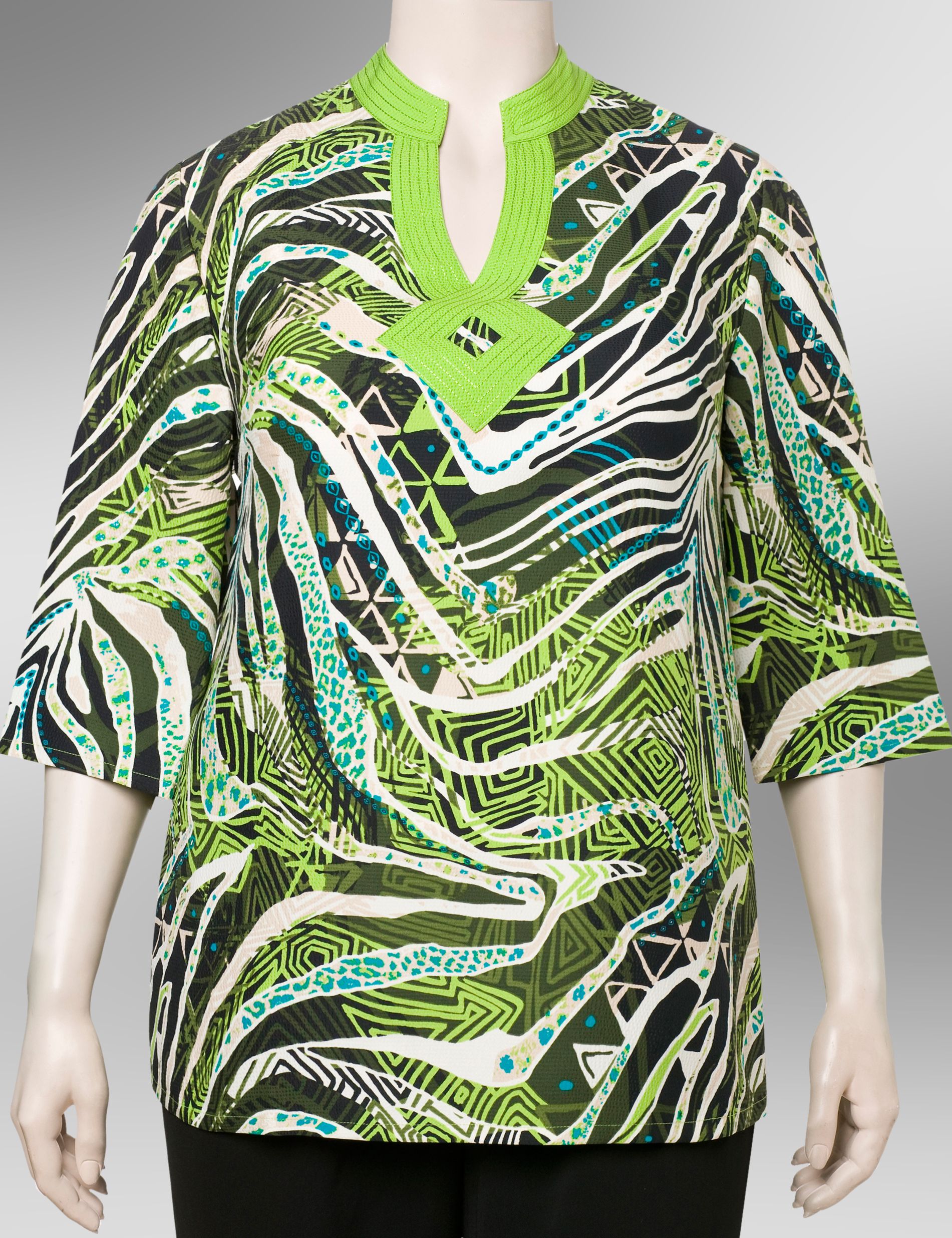 Silky mixed print tunic