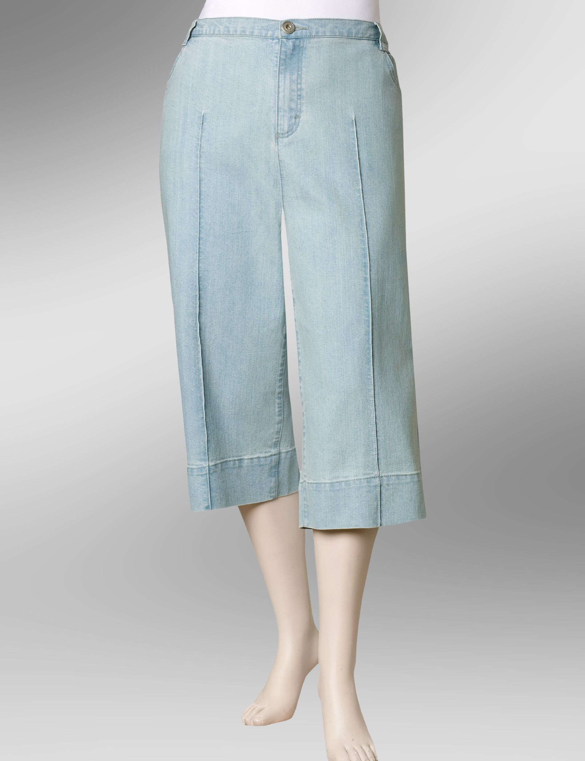Pintuck Stretch Denim Gaucho