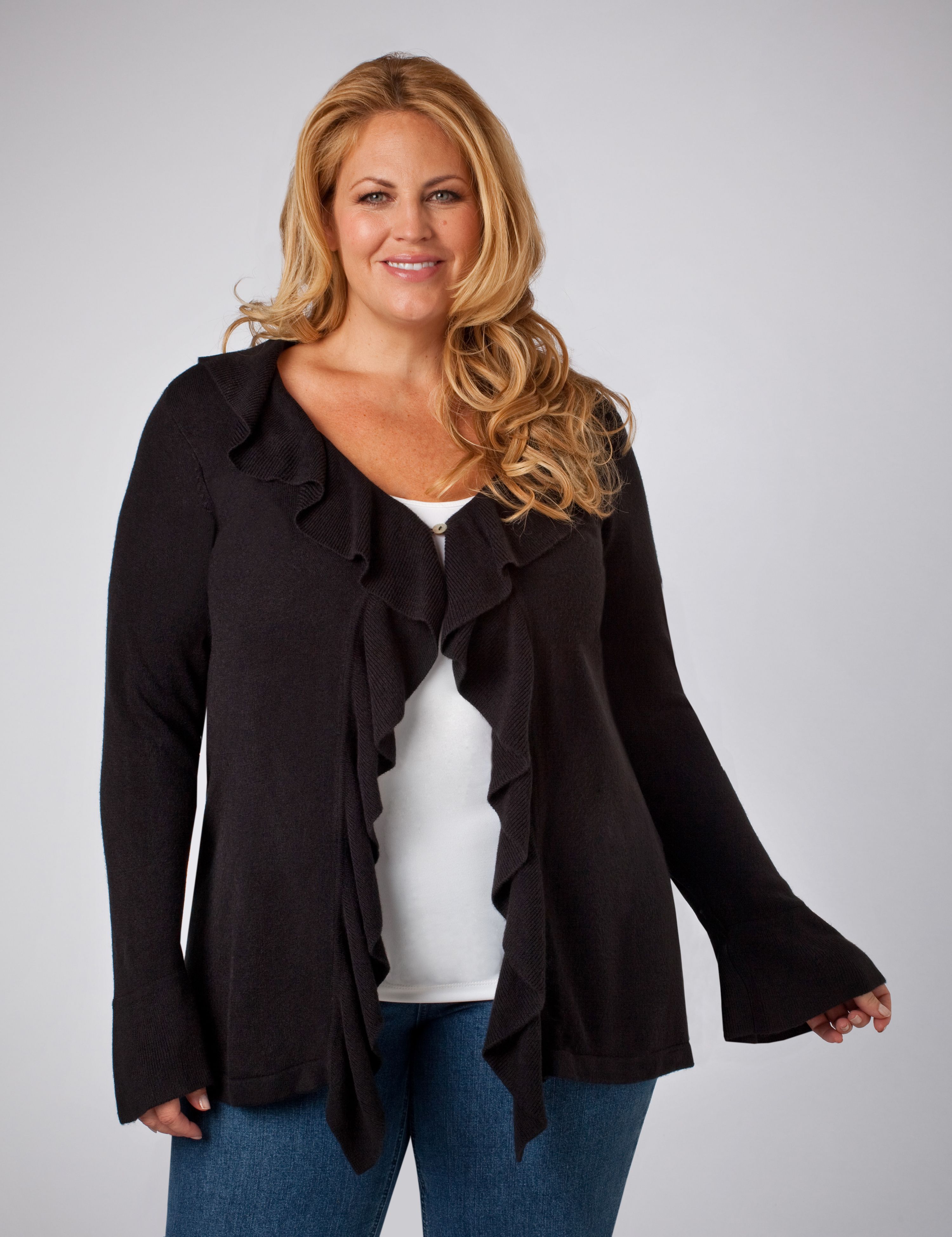 Ruffle Front Cardigan
