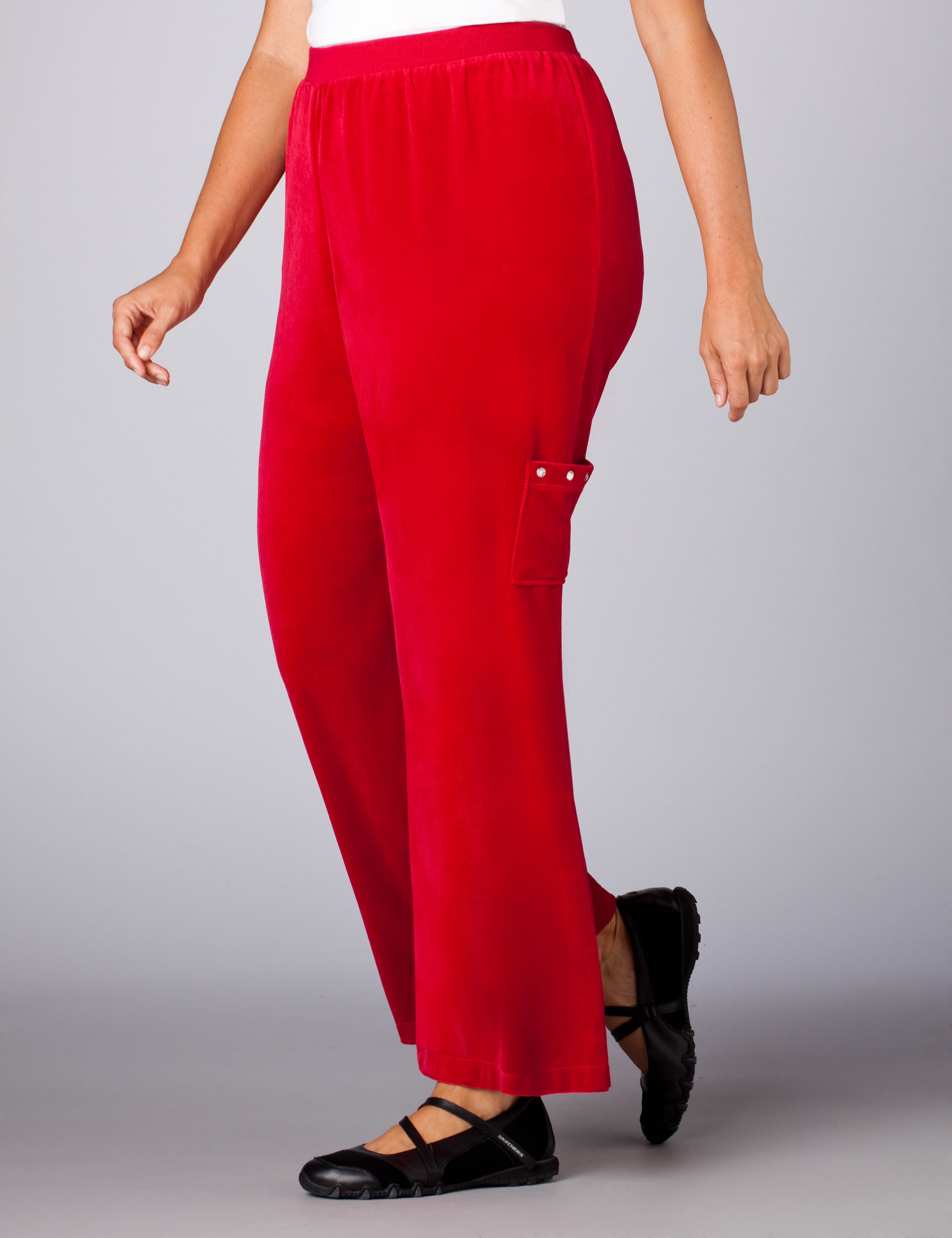 Catherines Nailhead Pocket Velour Pants