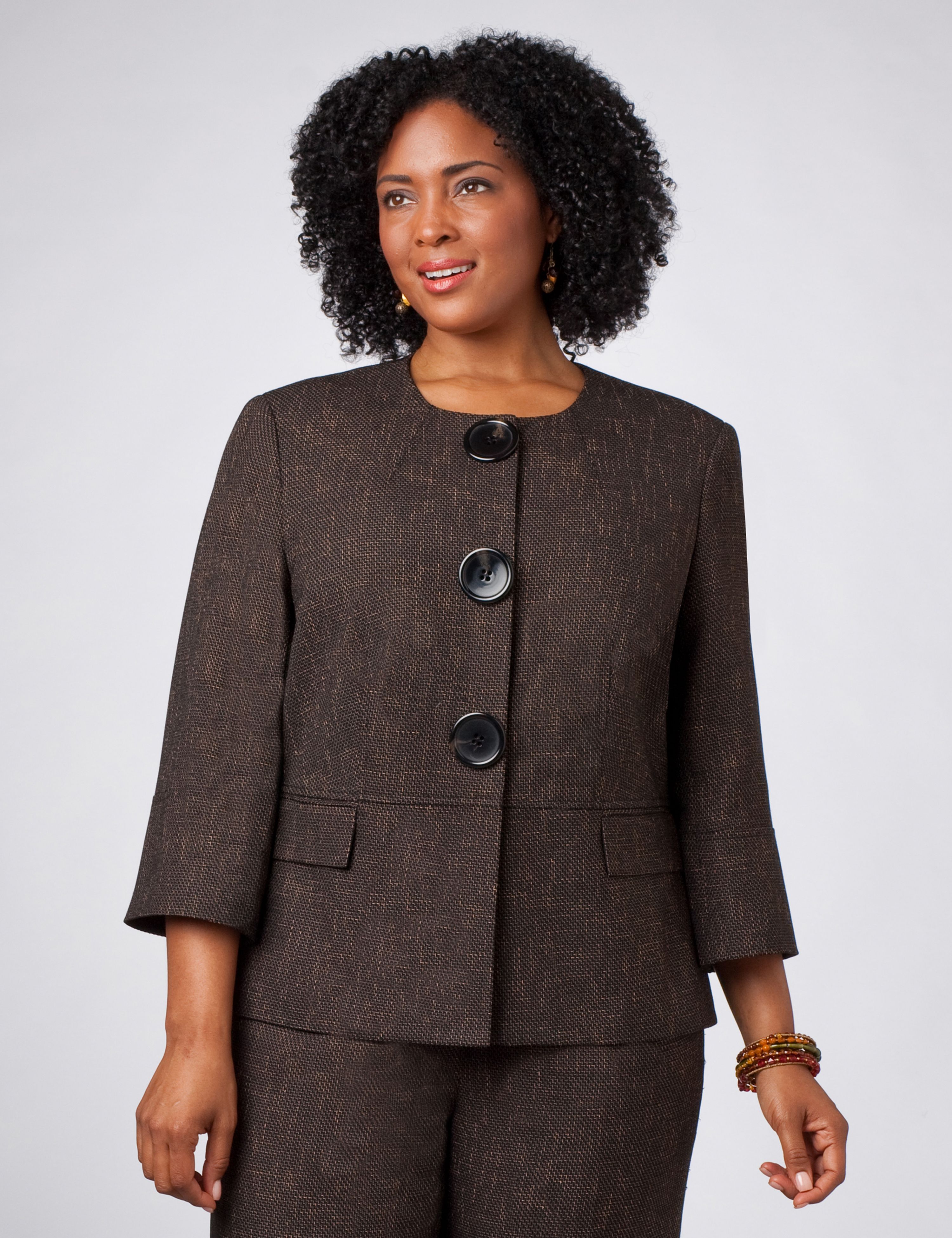 Big Button Tweed Jacket