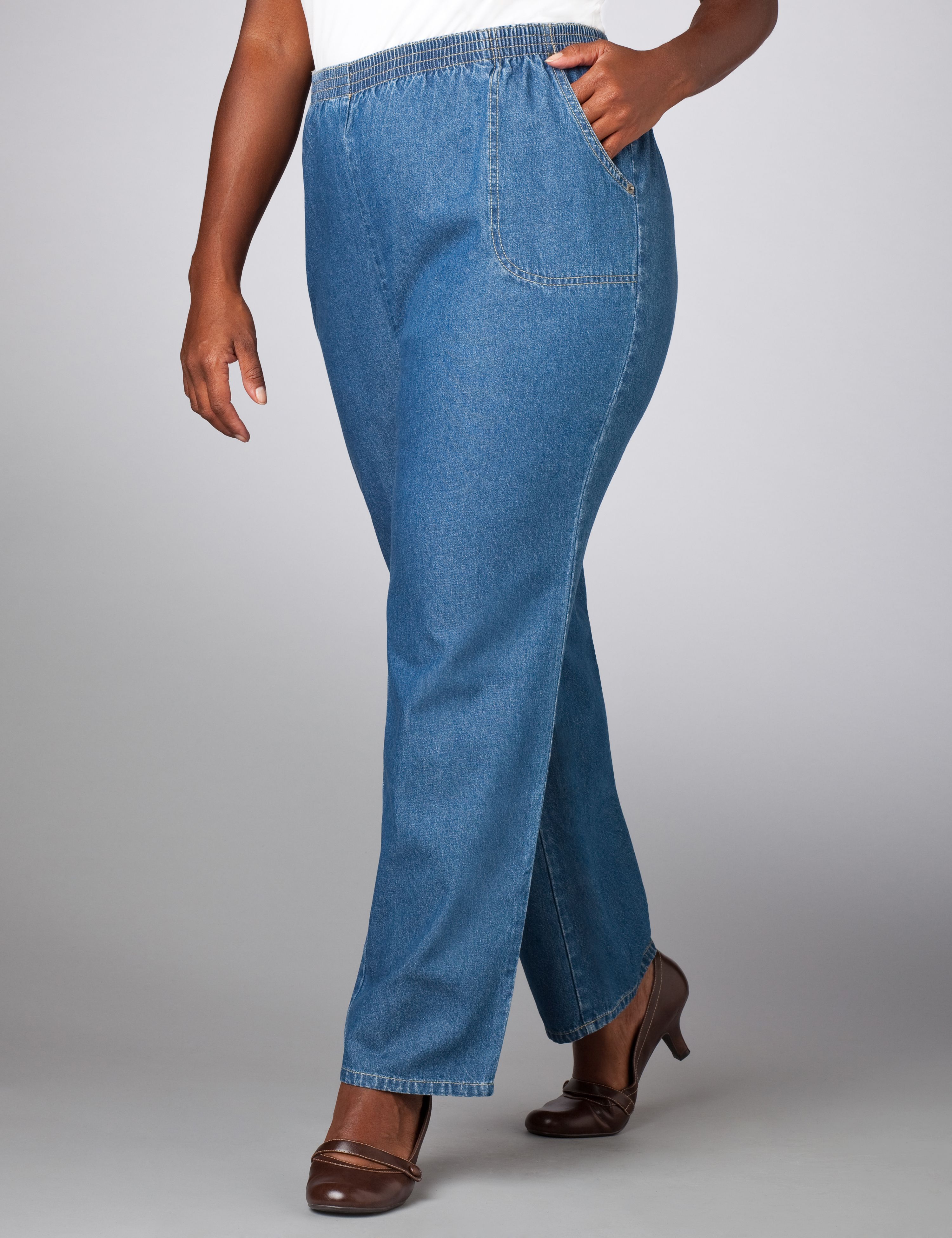 Catherines Pull On Jean With Pockets
