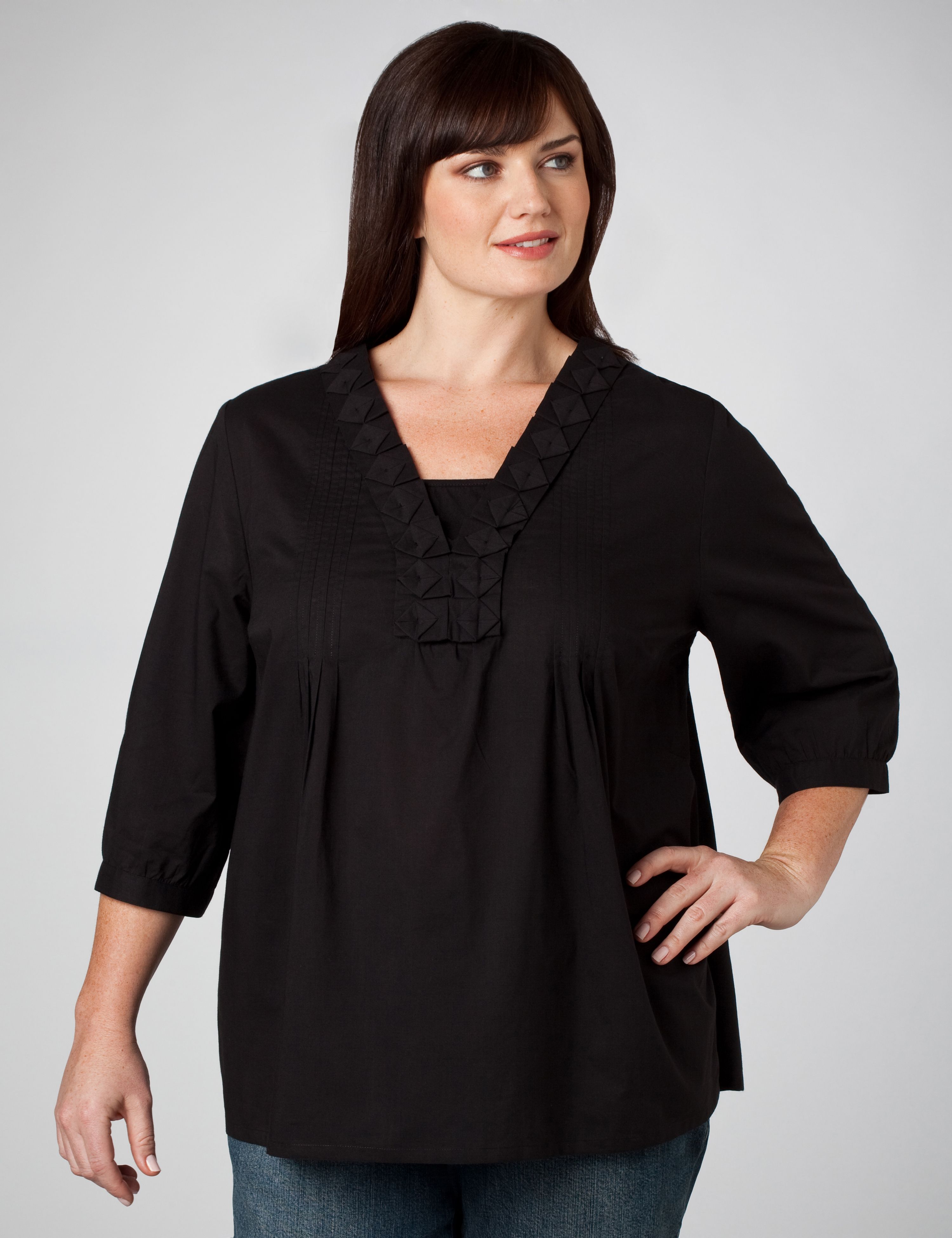 Layered Look Origami Woven Tunic