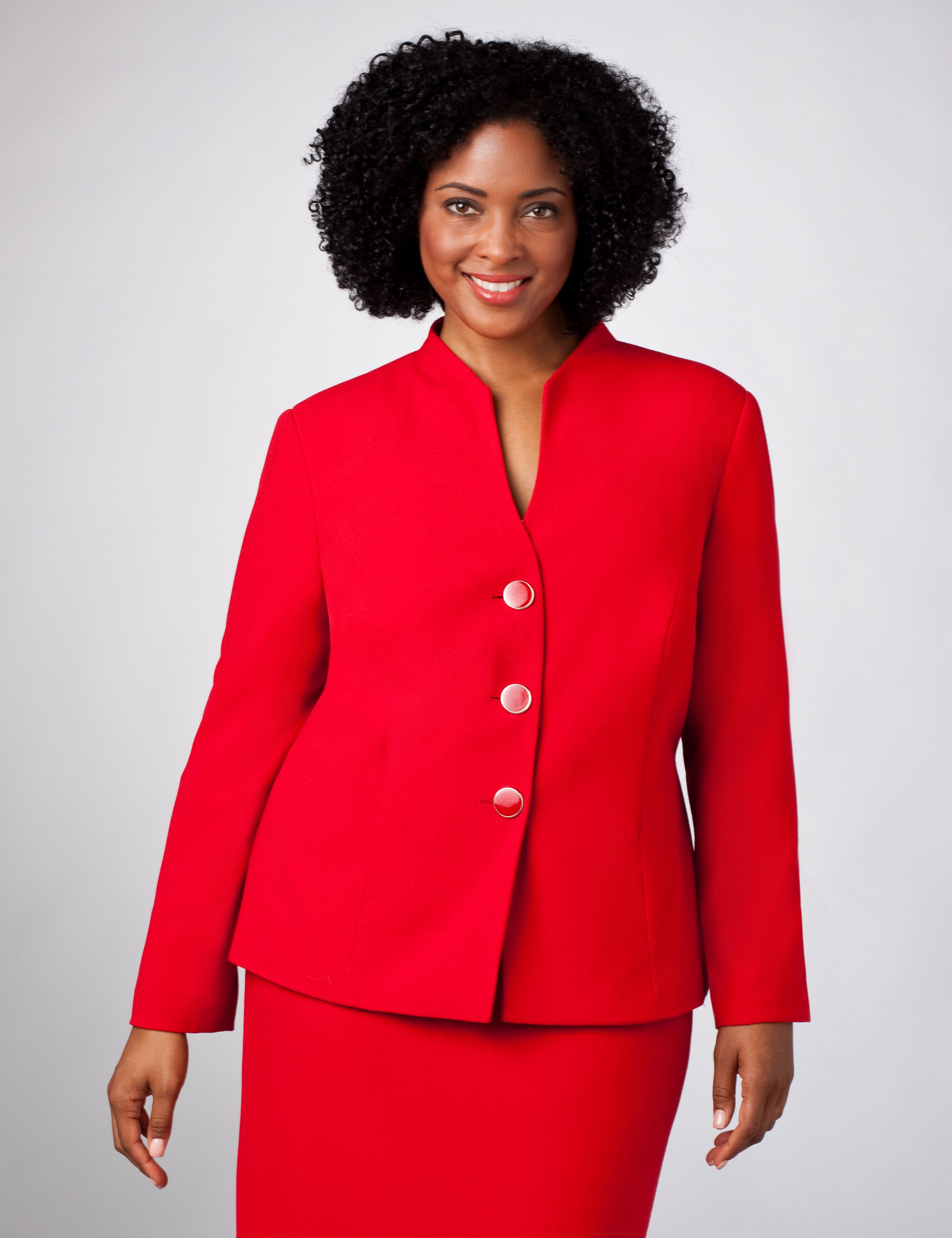 Stand Collar V-Neck Jacket