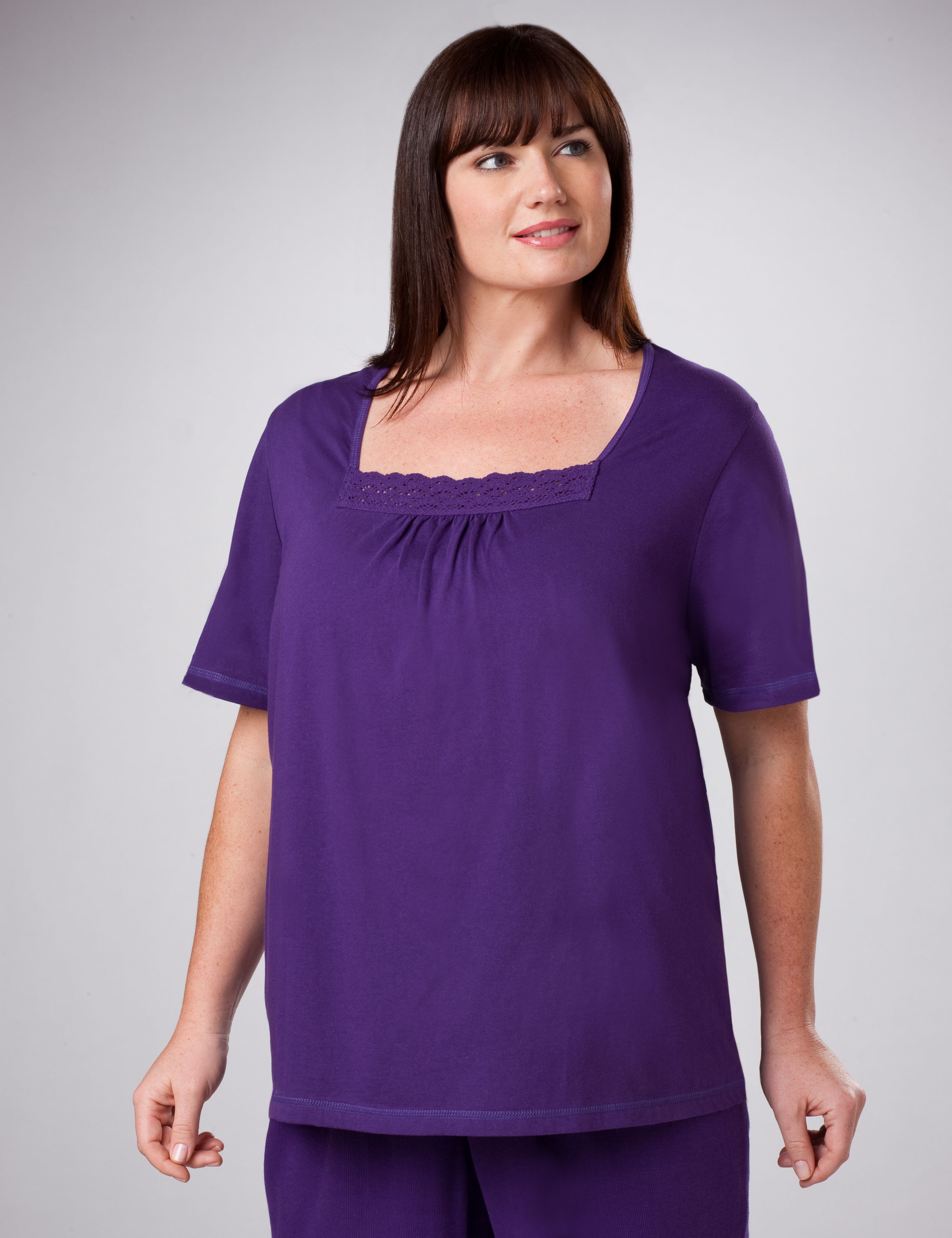 Crochet Trim Squareneck Tee