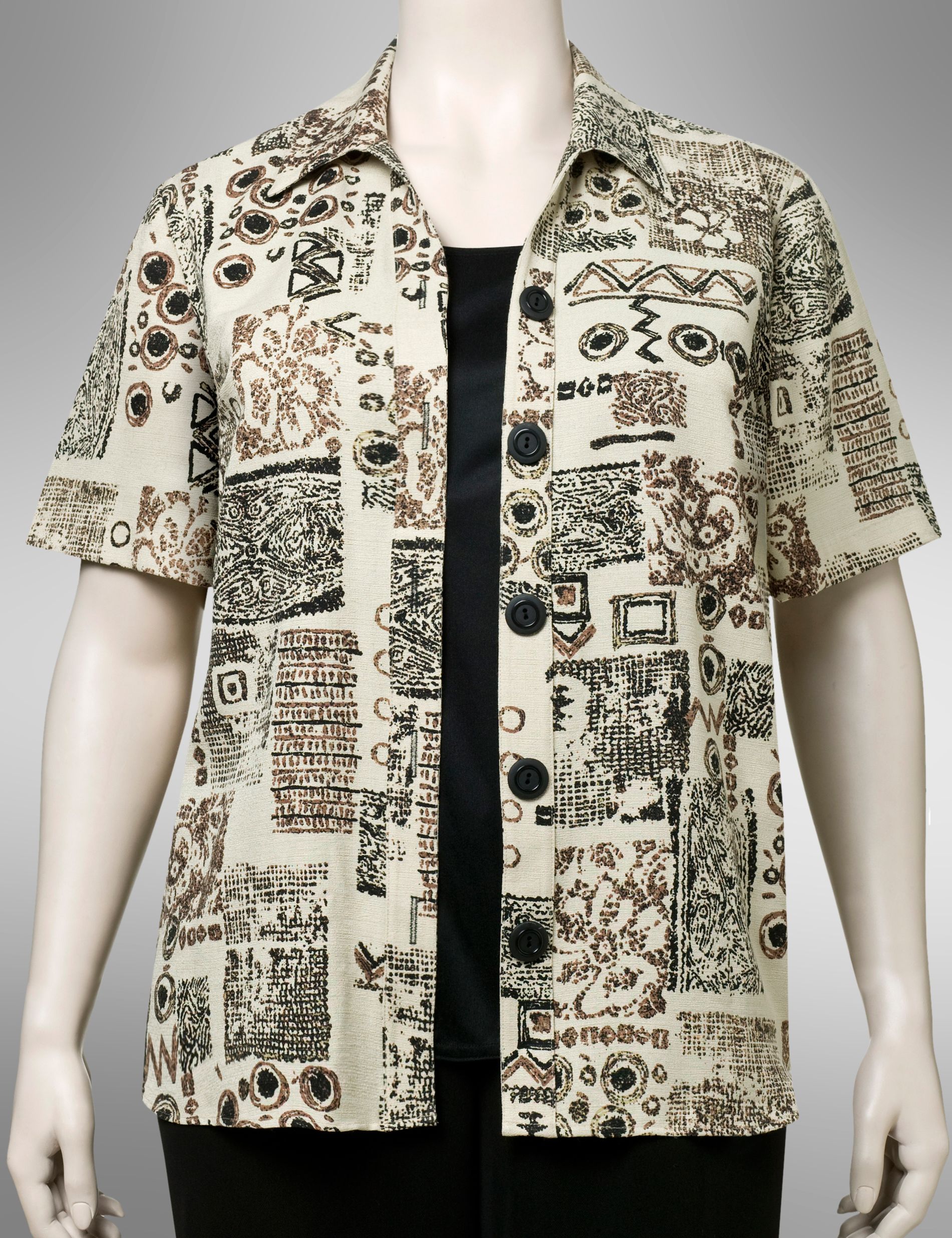 Tribal print double layer top