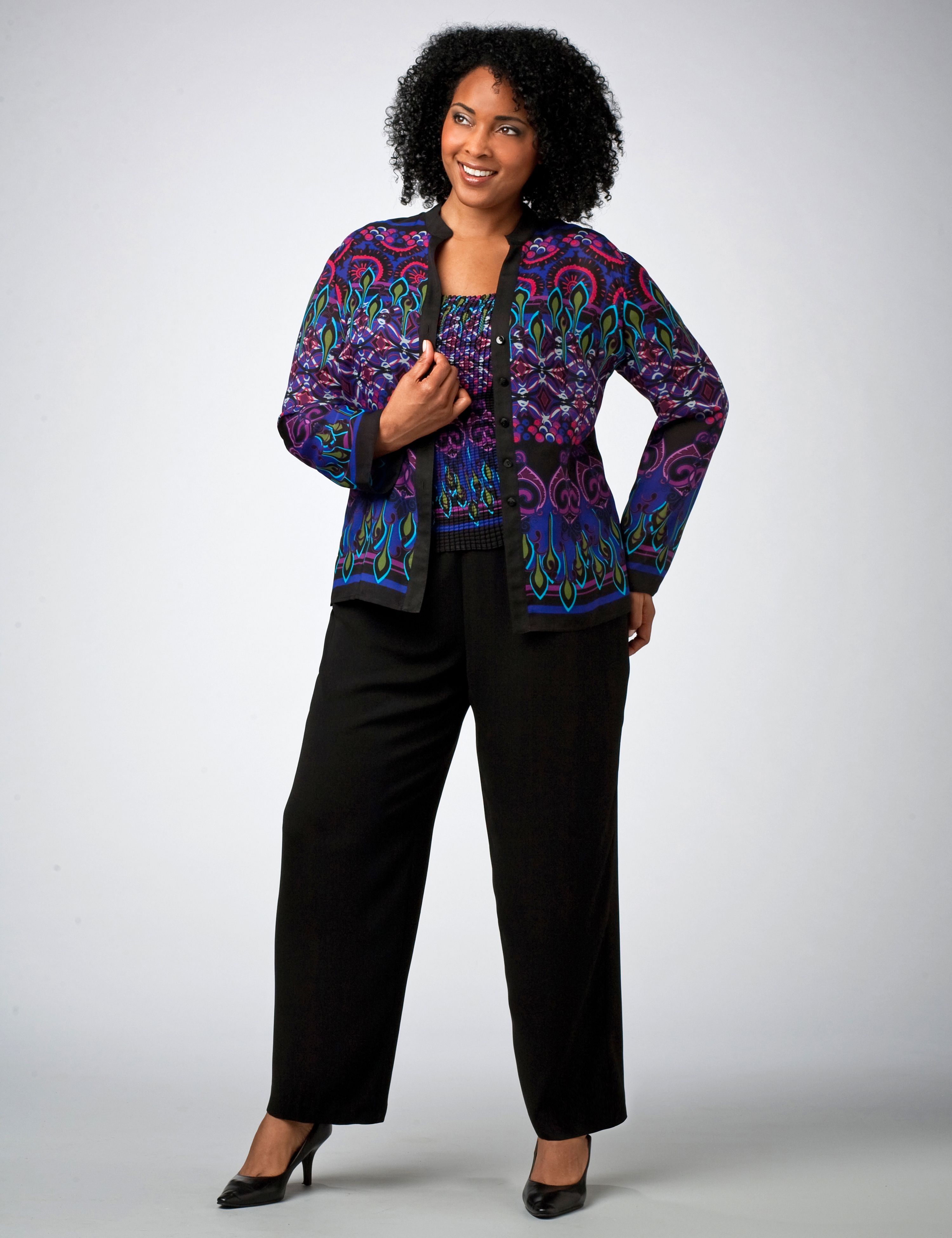 3-Piece Border Print Pantset
