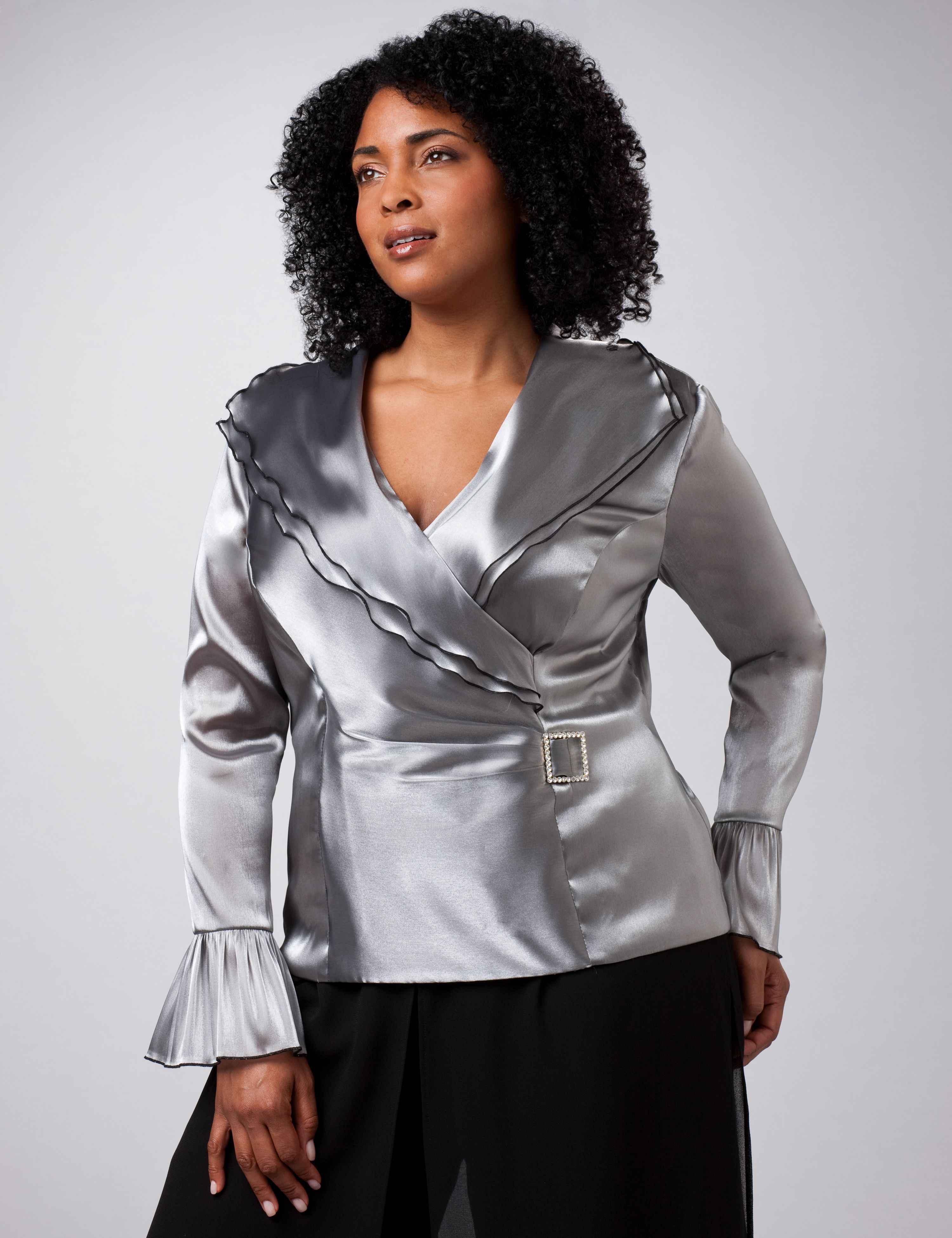 Surplice Satin Blouse