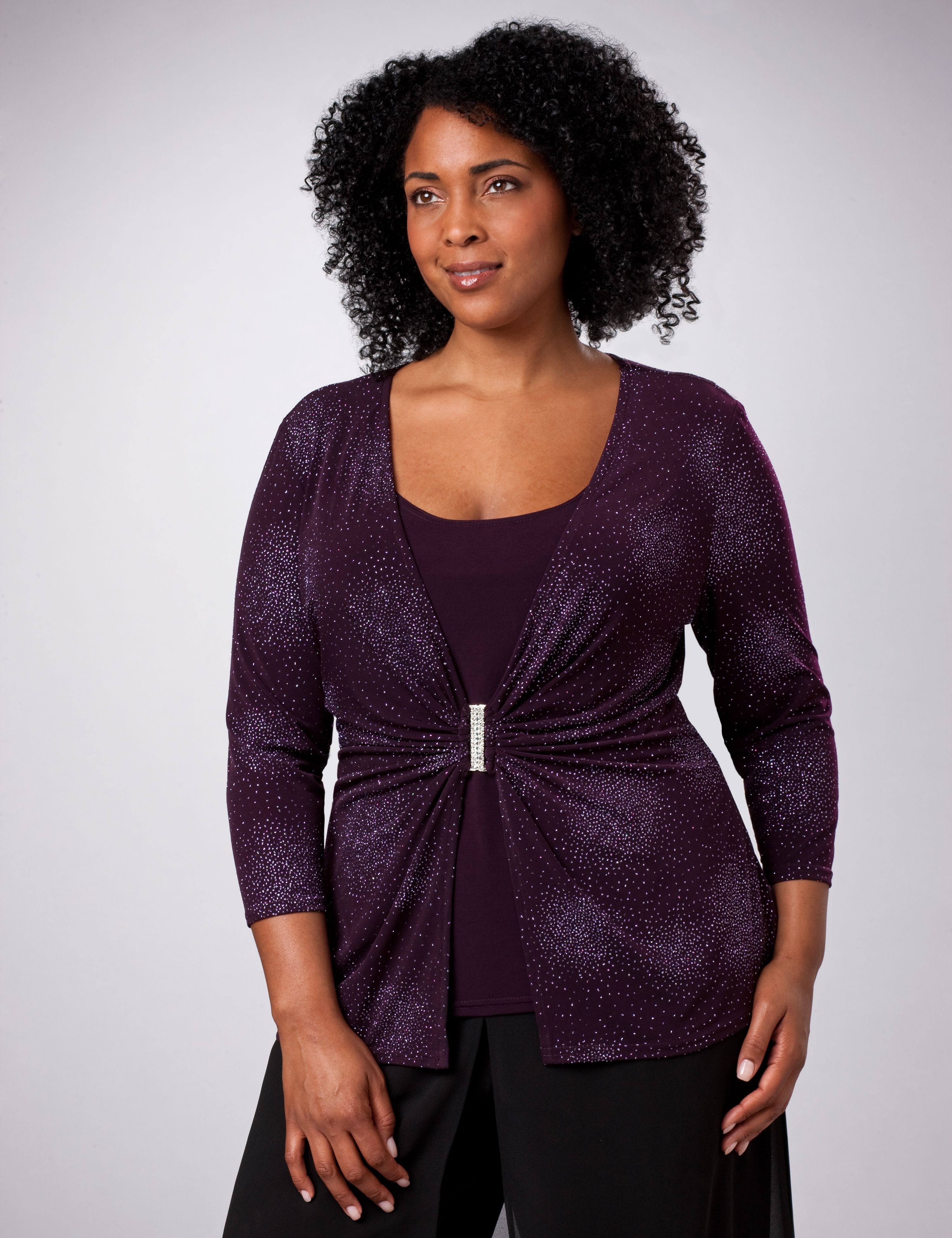 Layered Look Glitter Top