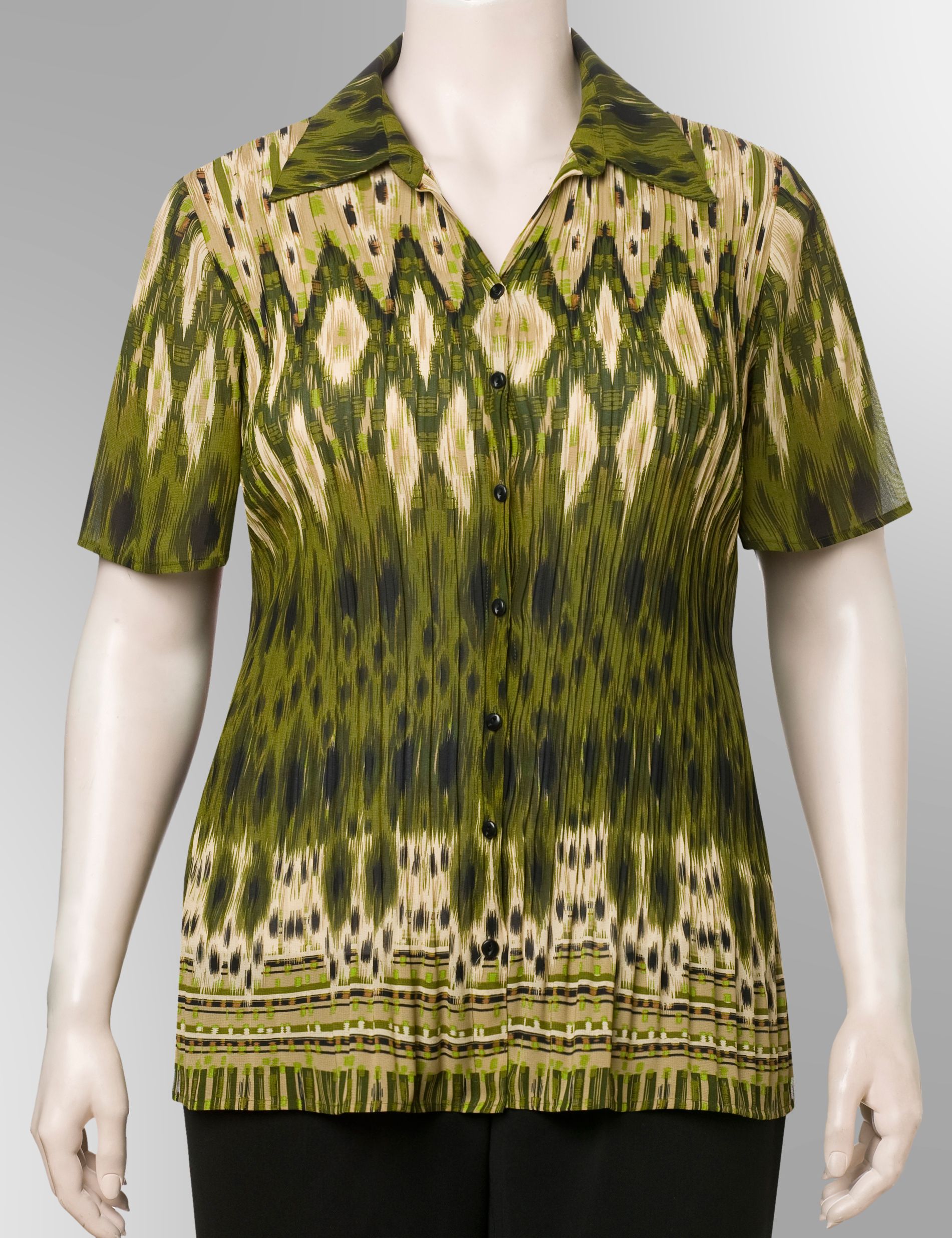 Ikat broomstick pleat blouse