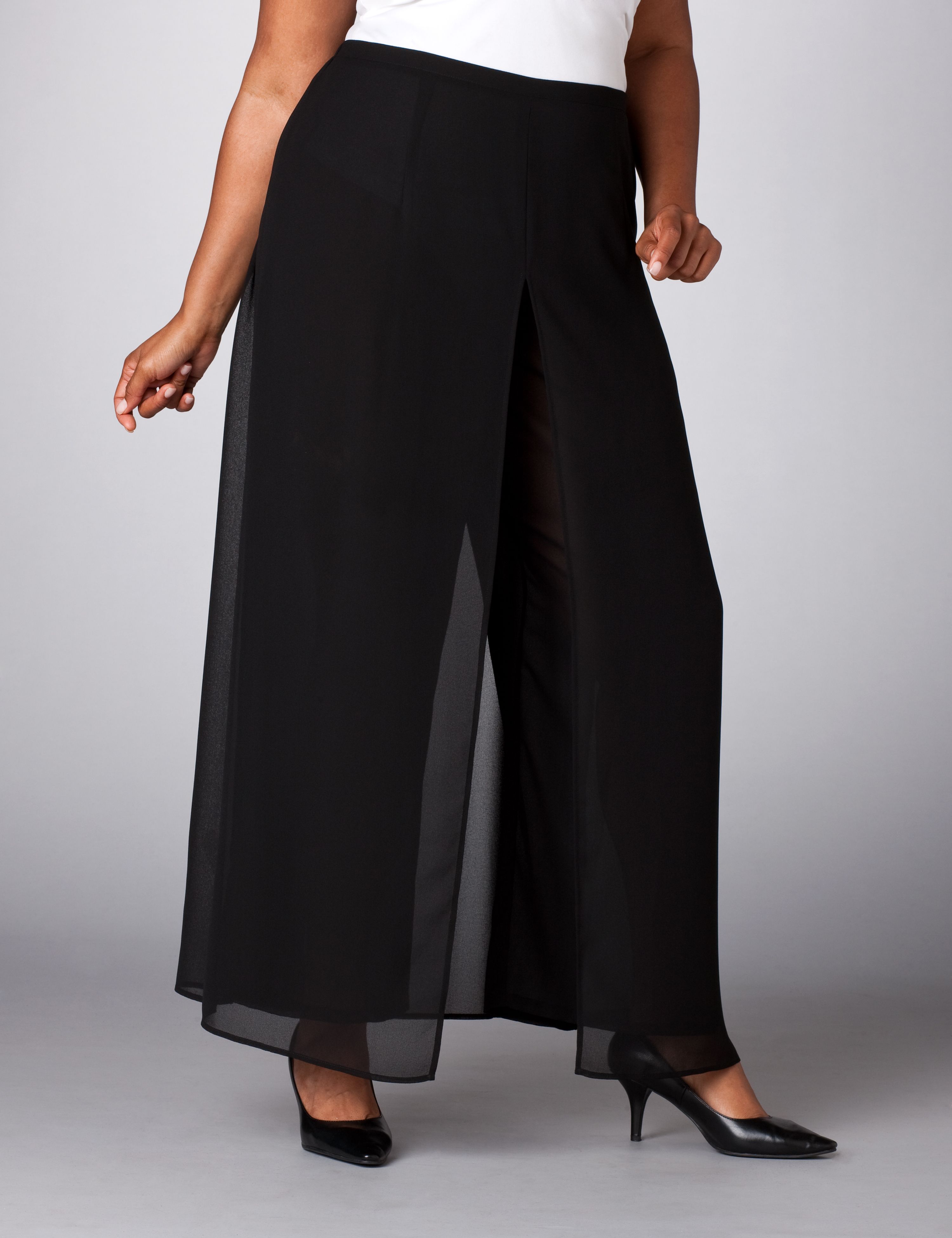 Plus Size Clothing, Plus Size Womens Clothing Georgette Wide Leg Pants plus size jeans slacks pants