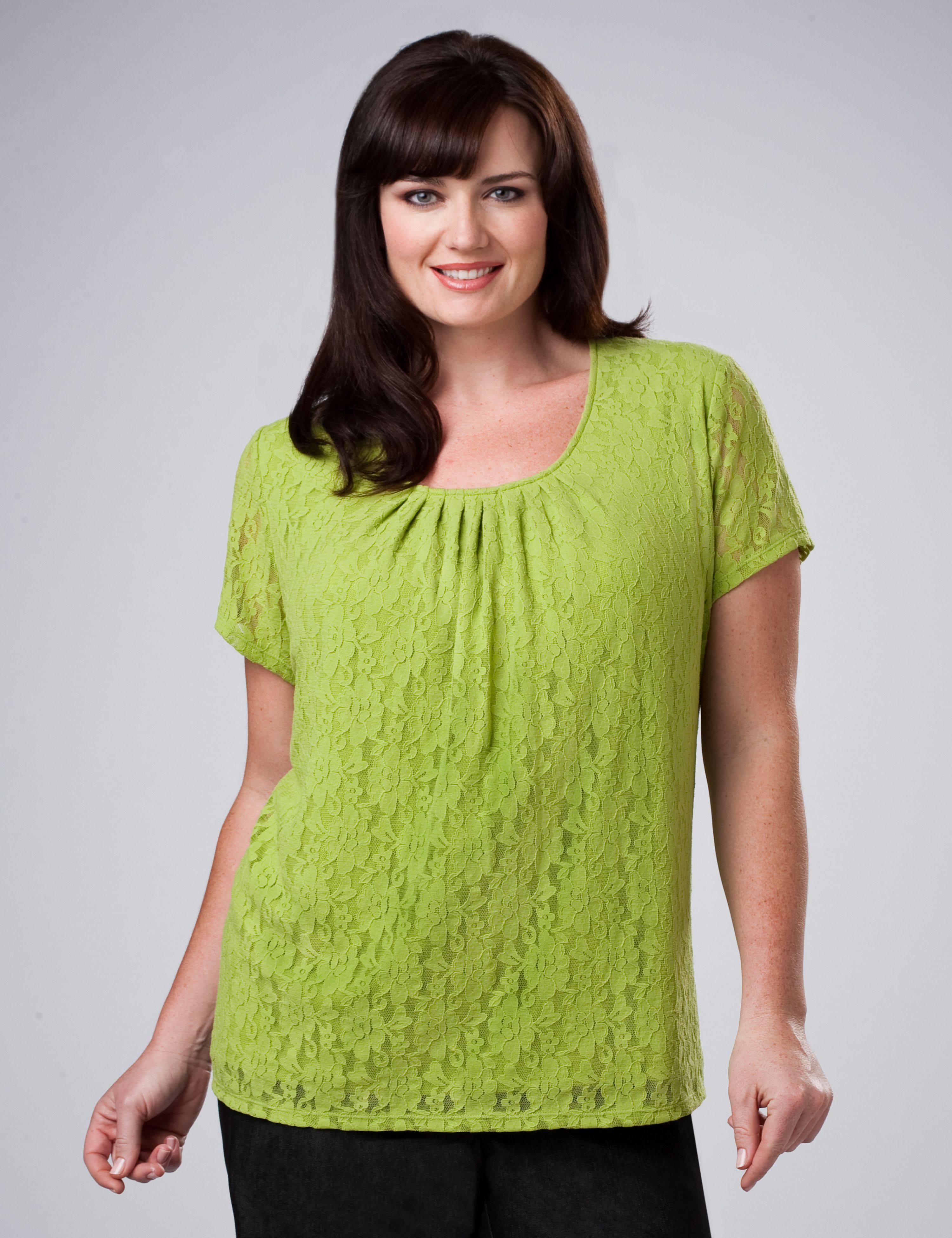 Shirred Lace Top