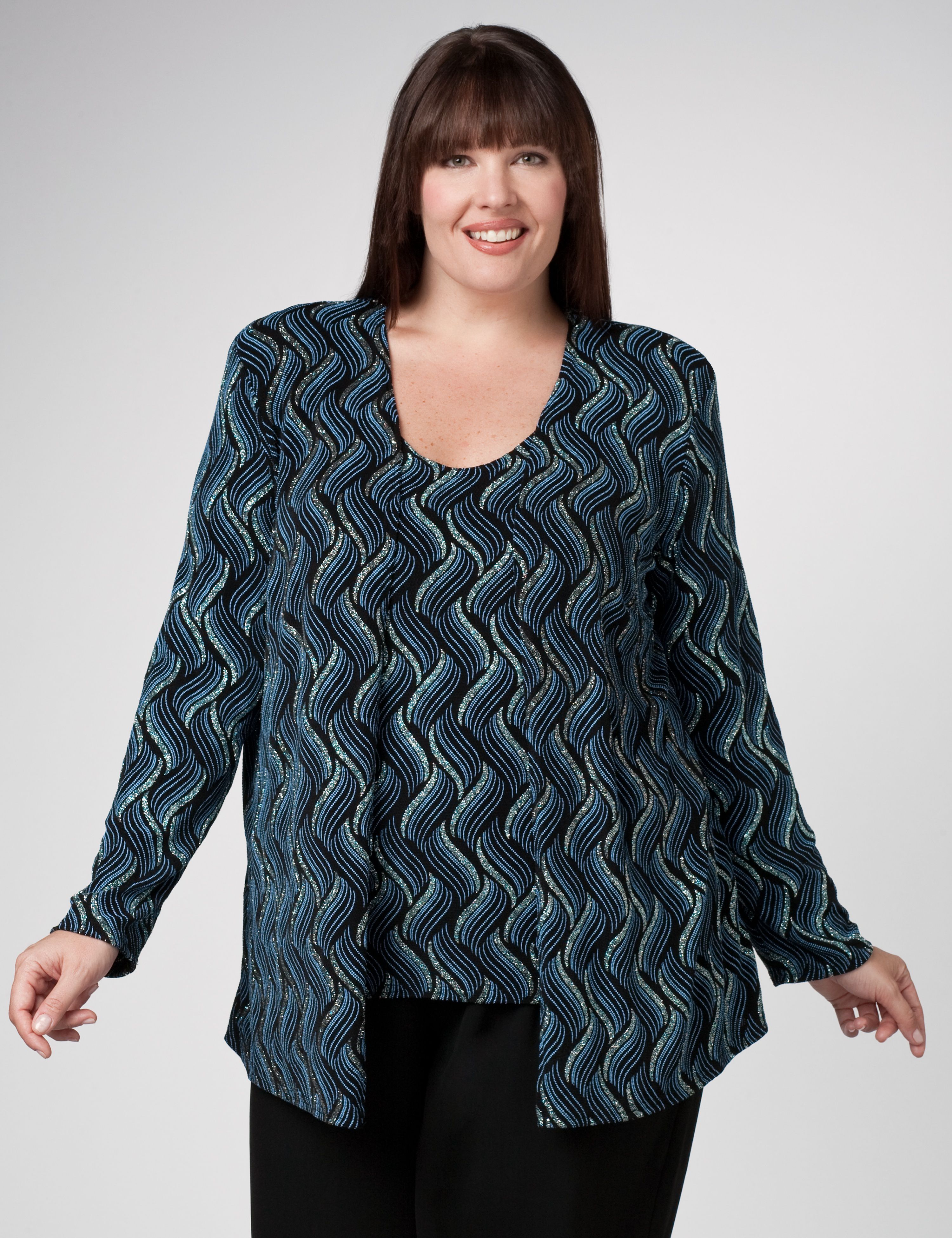 Swirl Glitter Mock Twinset