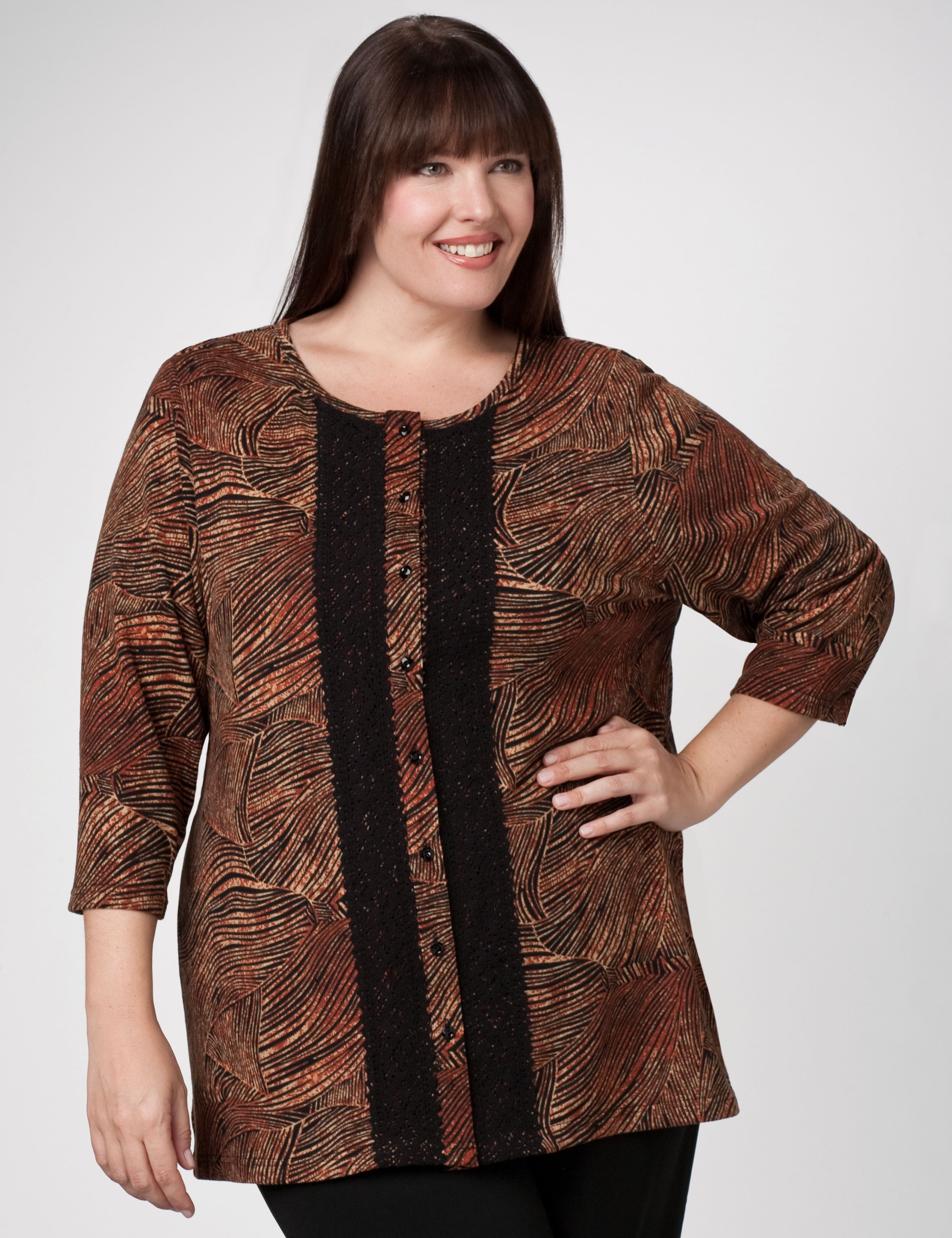 Animal Print Knit Blouse