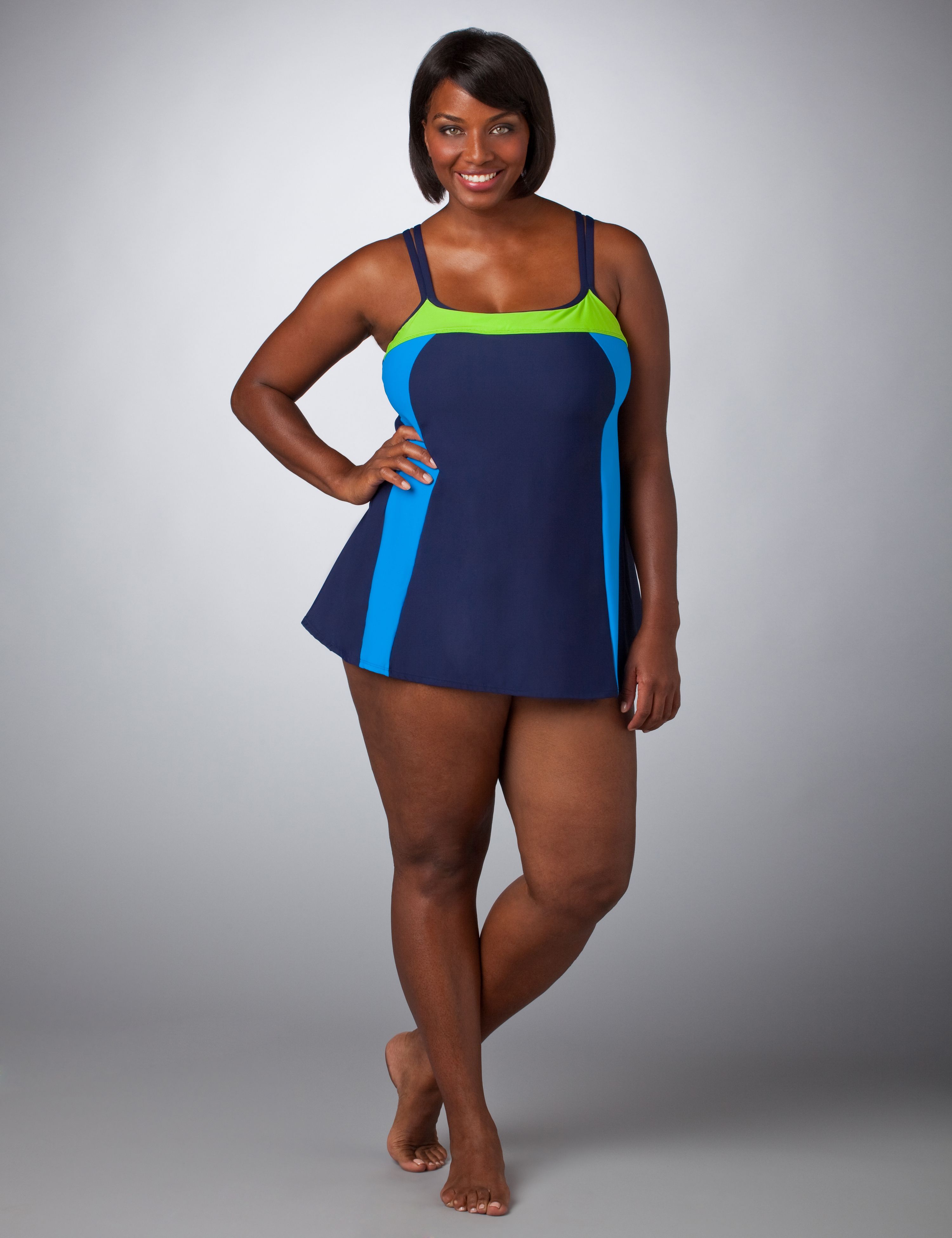 Catherines Colorblock Swimdress
