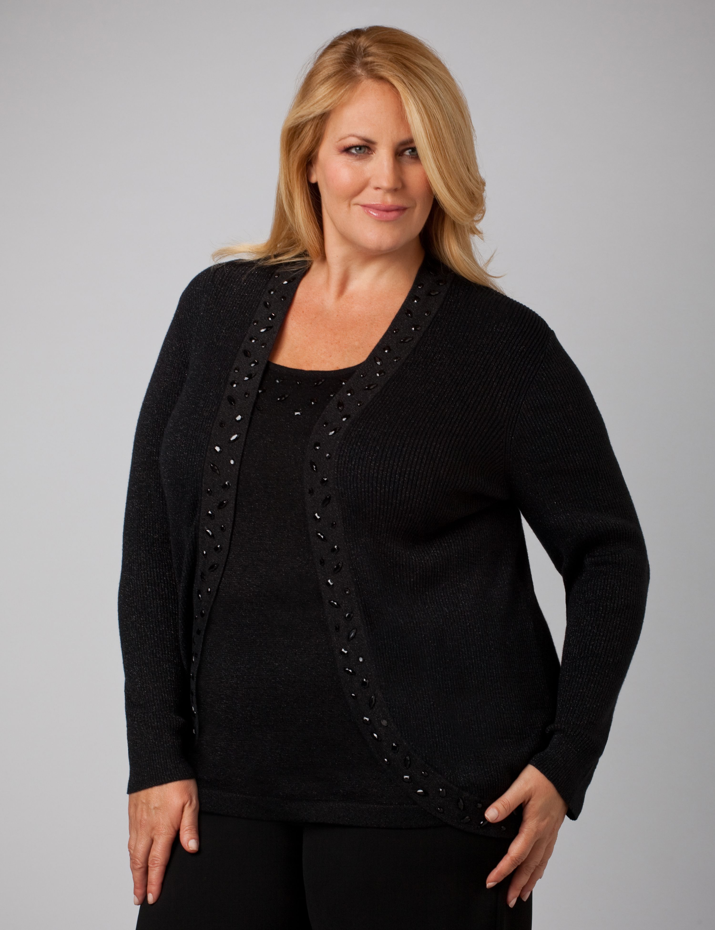 Beaded Metallic Knit Sweater