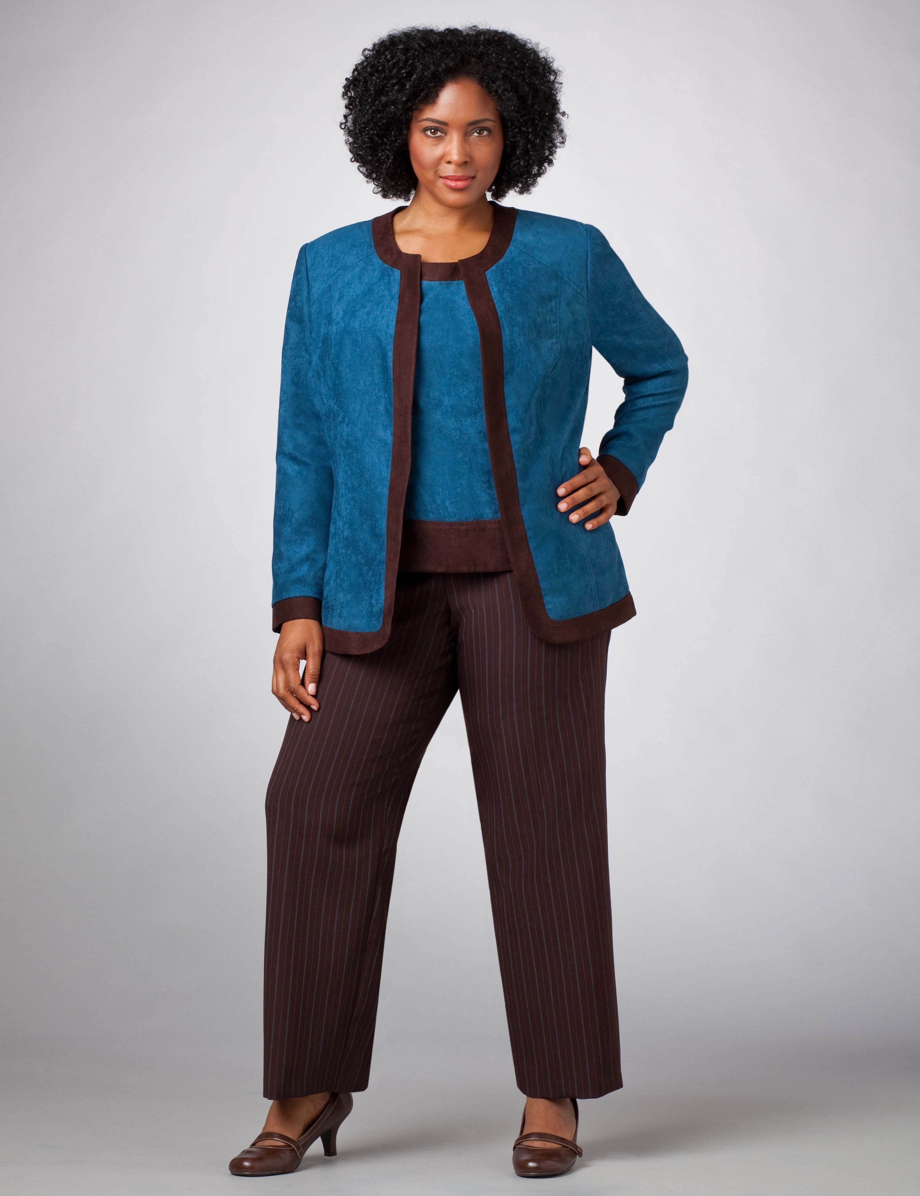 Moleskin Twinset With Pants plus size suits