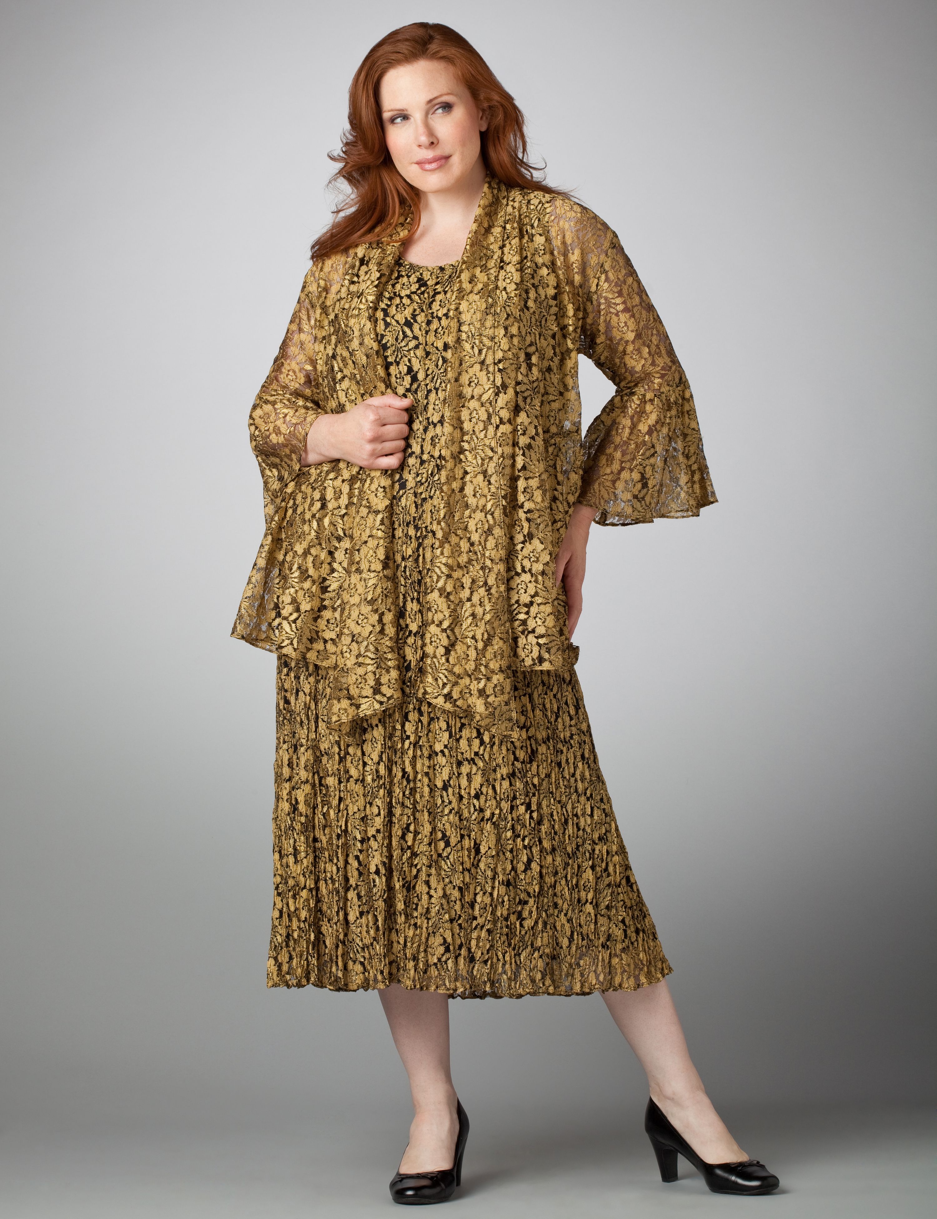 Cross Dye Lace Jacket Dress