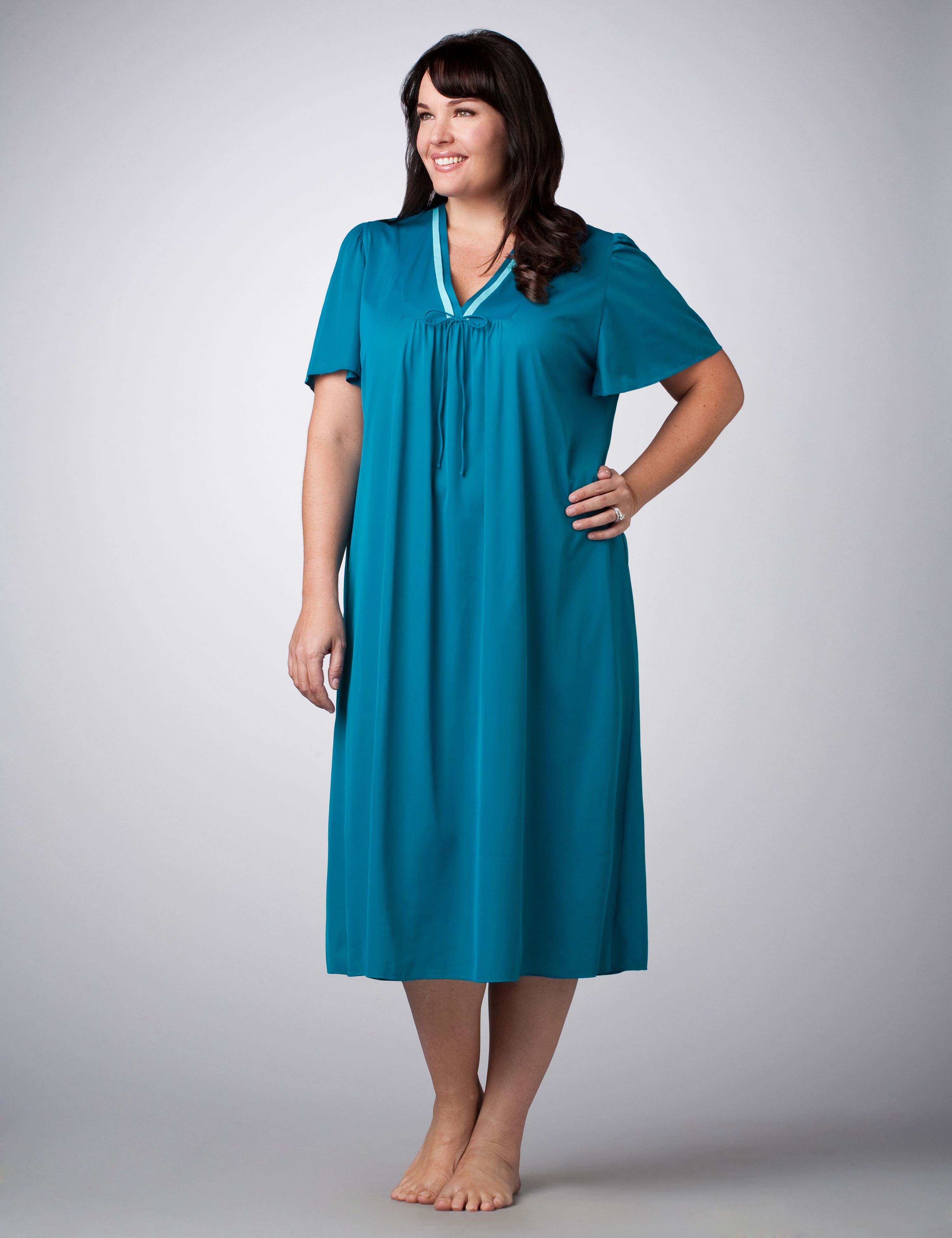 Catherines Flutter Sleeve Tricot Gown