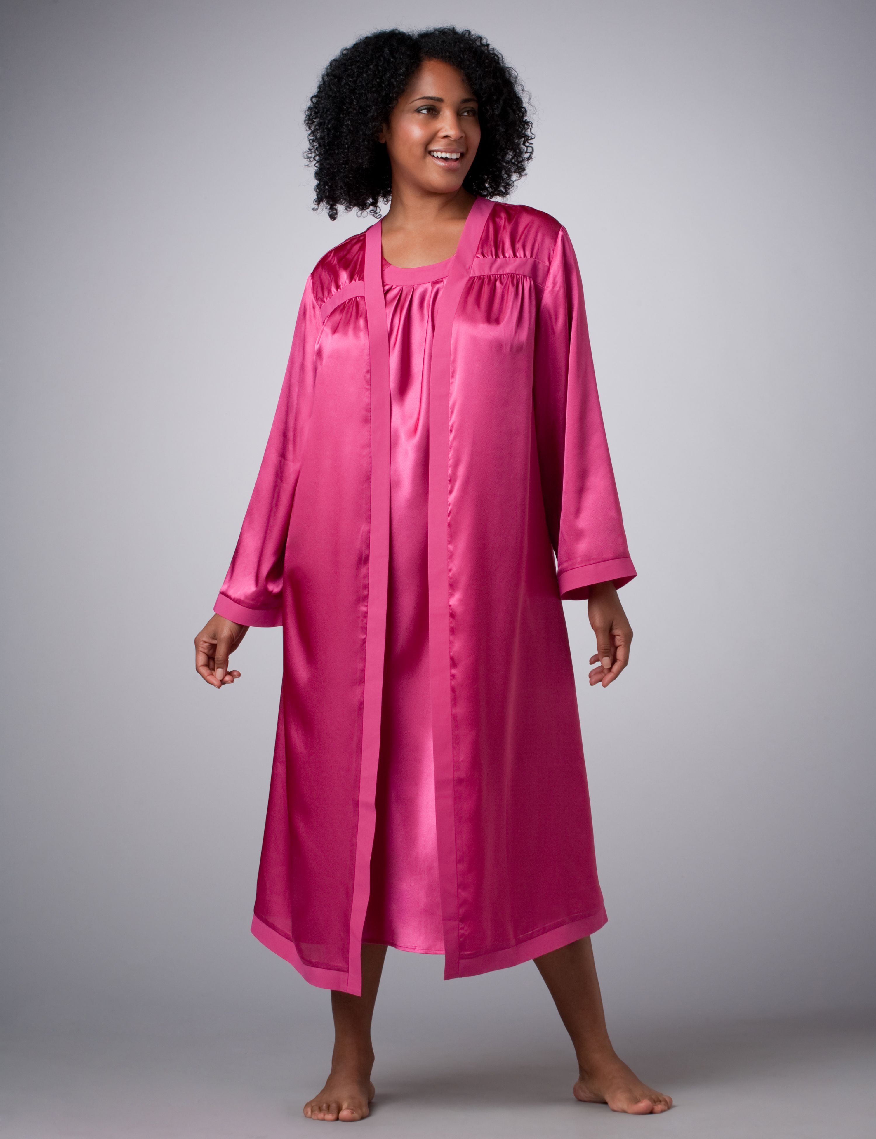 Satin Robe And Gown Set